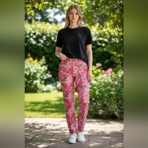 Lilly Pulitzer Pink and Green Floral Pants